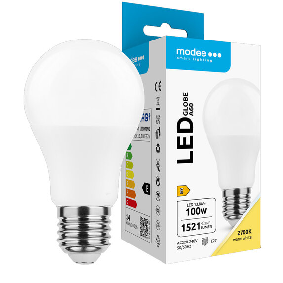 Modee Lighting LED žiarovka E27 13,8W 2700K A60