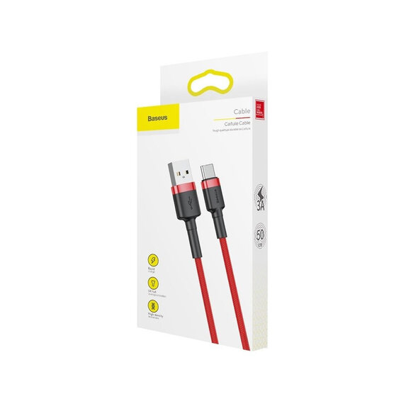 Baseus Cafule USB-A/C kábel 2A 3m červený (CATKLF-U09)