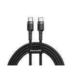 Baseus Cafule USB-C/C kábel PD 2.0 QC 3.0 60W 1m čierny (CATKLF-GG1)