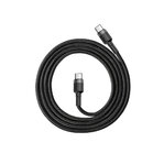 Baseus Cafule USB-C/C kábel PD 2.0 QC 3.0 60W 1m čierny (CATKLF-GG1)