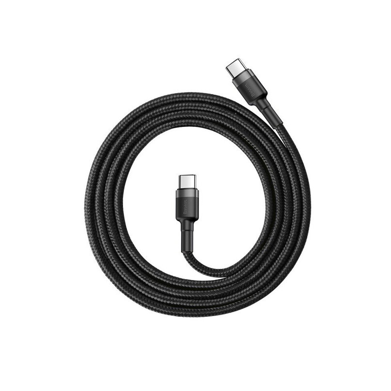 Baseus Cafule USB-C/C kábel PD 2.0 QC 3.0 60W 1m čierny (CATKLF-GG1)