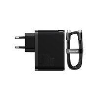 Baseus nabíjačka mobilných zariadení USB+ USB-C 100W +1m kábel čierna