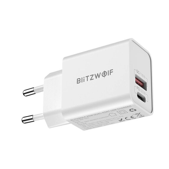 BlitzWolf BW-S20 nabíjačka mobilných zariadení USB, USB-C 20W biela