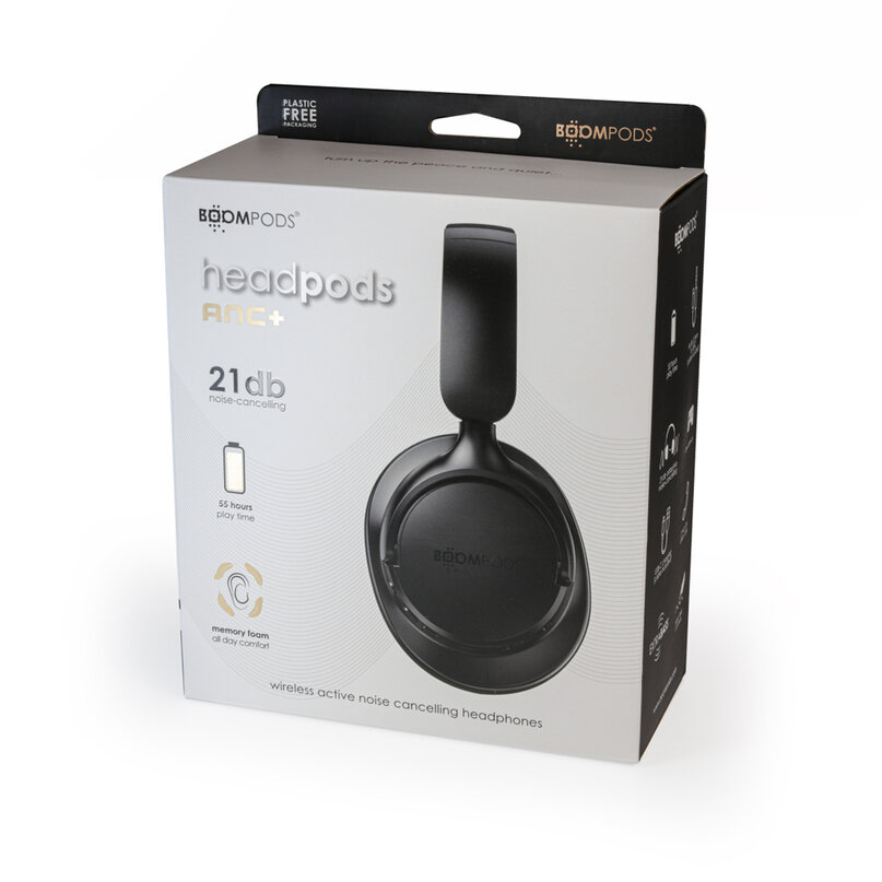 BOOMPODS ANC+ bezdrôtové slúchadlá čierne