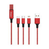 Dudao 3v1 TGL2 kábel USB-C/Lightnint/microUSB 2,4A červený