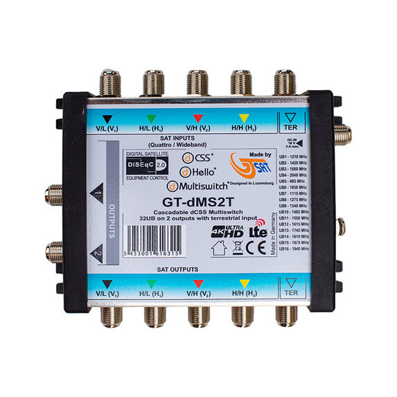 GT-SAT dMS2T Switch T2+S2(32UB,GTWB1,Quattro LNB)