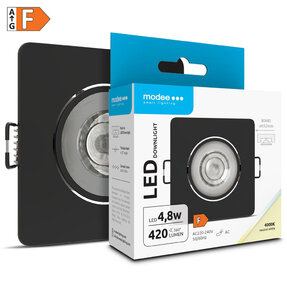 Modee LED bodové svetlo podhľadové 4,8W čierne 420 lumenov štvorec