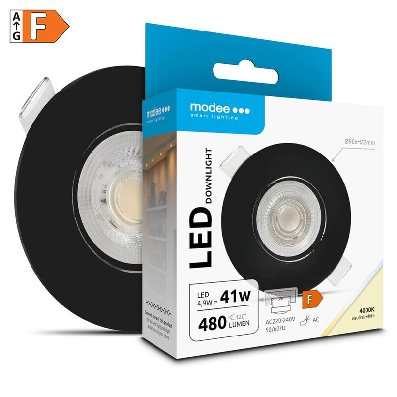 Modee LED bodové svetlo podhľadové 4,9W čierne 480 lumenov