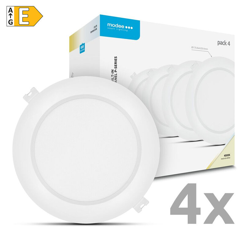 Modee LED panel podhľadový 12W 4000K biely 1320 lumenov 4ks