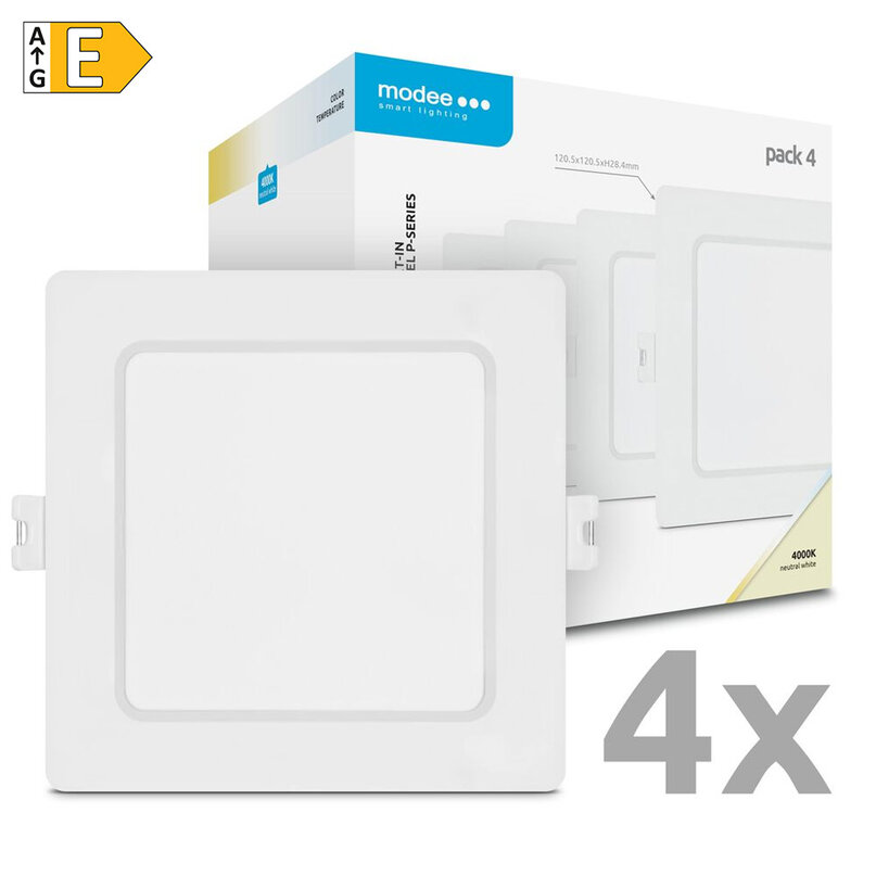 Modee LED panel podhľadový štvorec 6W 4000K biely 660 lumenov 4ks