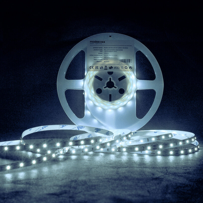 Modee LED pás 5m biely IP65 6000K