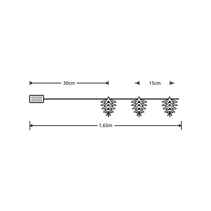 Modee Lighting LED dekorácia 10 LED 135 cm šiška 2xAA batérie