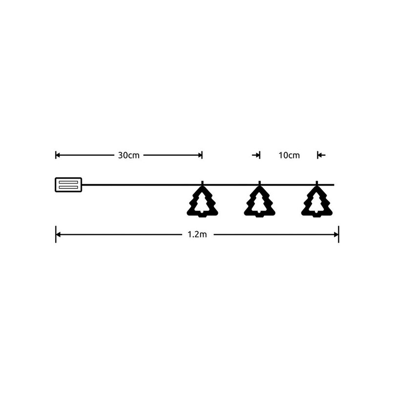 Modee Lighting LED dekorácia 10 LED 90 cm stromček 2xAA batérie