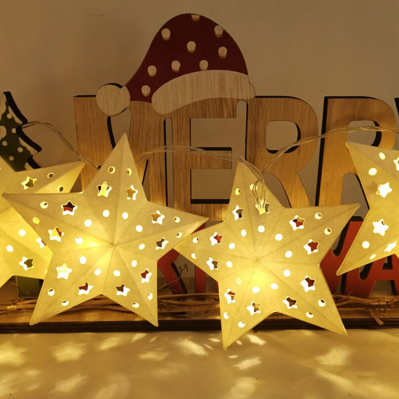 Modee Lighting LED dekorácia 10 LED 90cm hviezdy 2xAA batérie