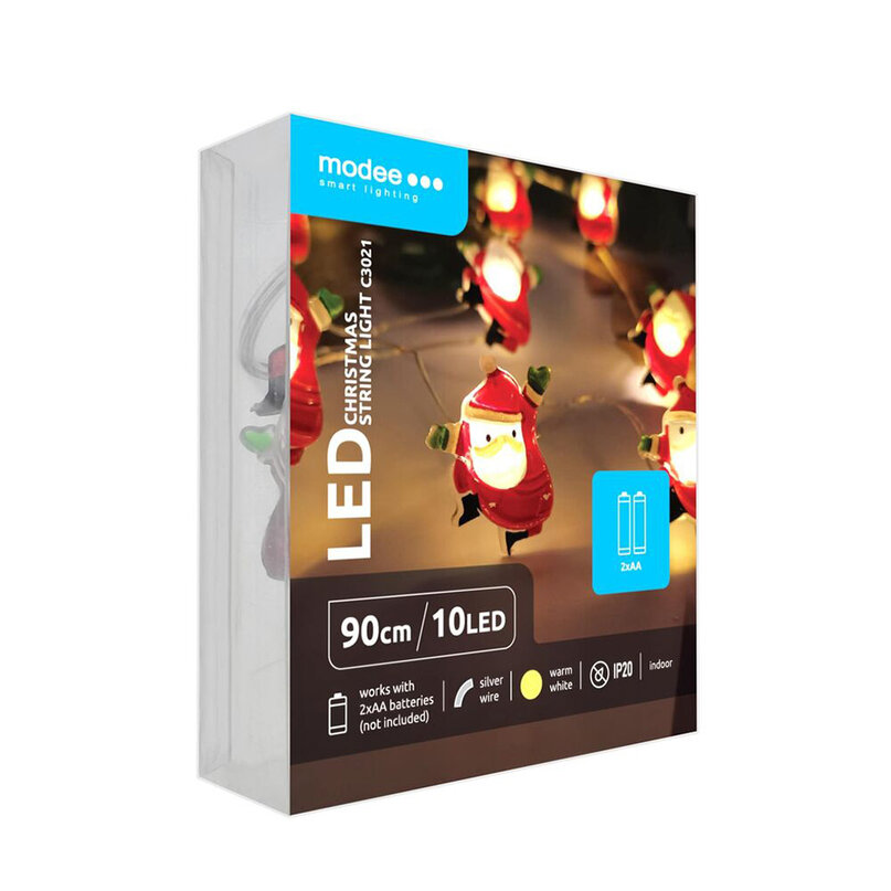 Modee Lighting LED dekorácia 10 LED 90cm mikuláš 2xAA batérie