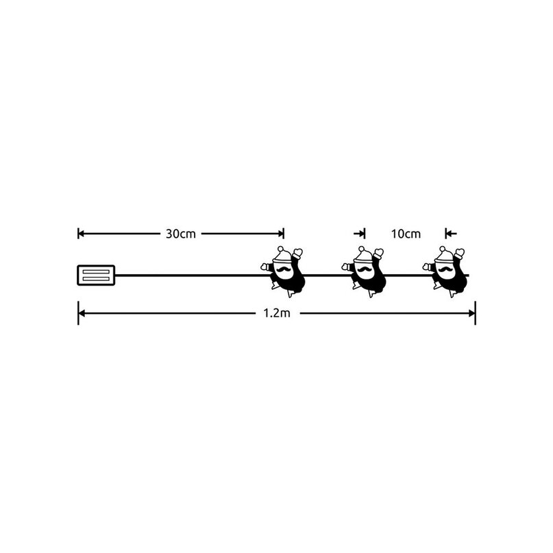 Modee Lighting LED dekorácia 10 LED 90cm mikuláš 2xAA batérie