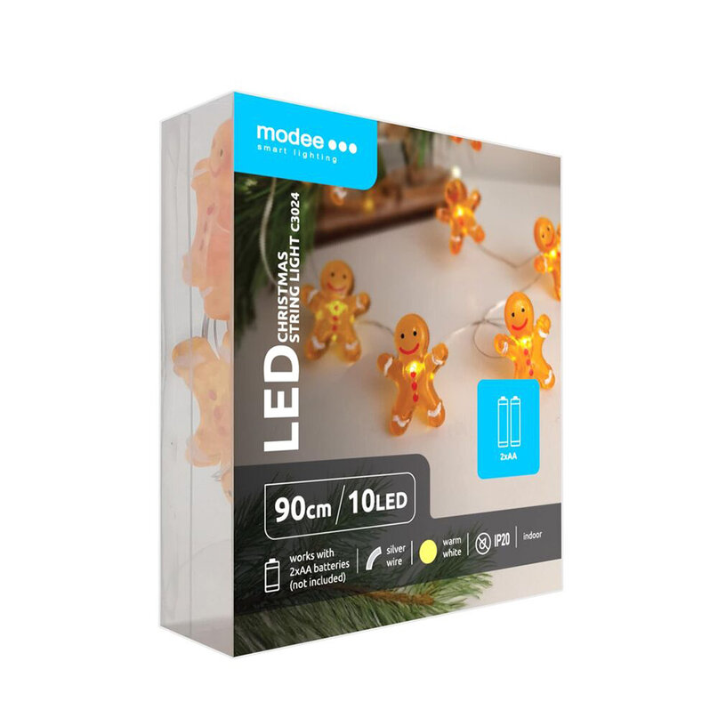 Modee Lighting LED dekorácia 10 LED 90cm perník 2xAA batérie