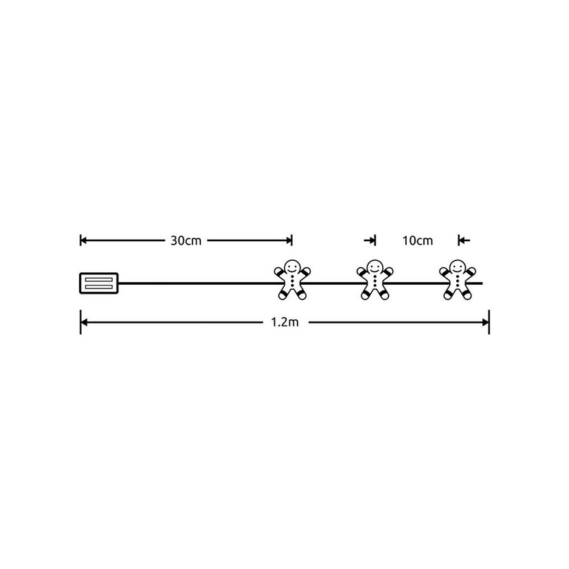 Modee Lighting LED dekorácia 10 LED 90cm perník 2xAA batérie