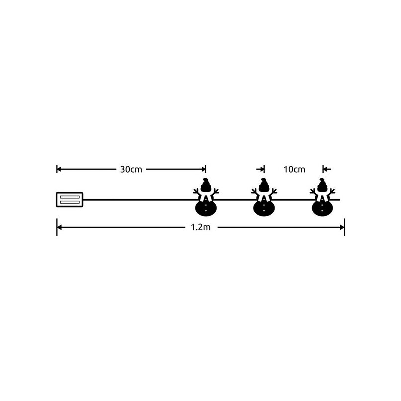 Modee Lighting LED dekorácia 10 LED 90cm snehuliak 2xAA batérie