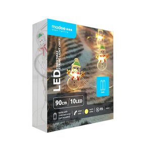 Modee Lighting LED dekorácia 10 LED 90cm snehuliak 2xAA batérie