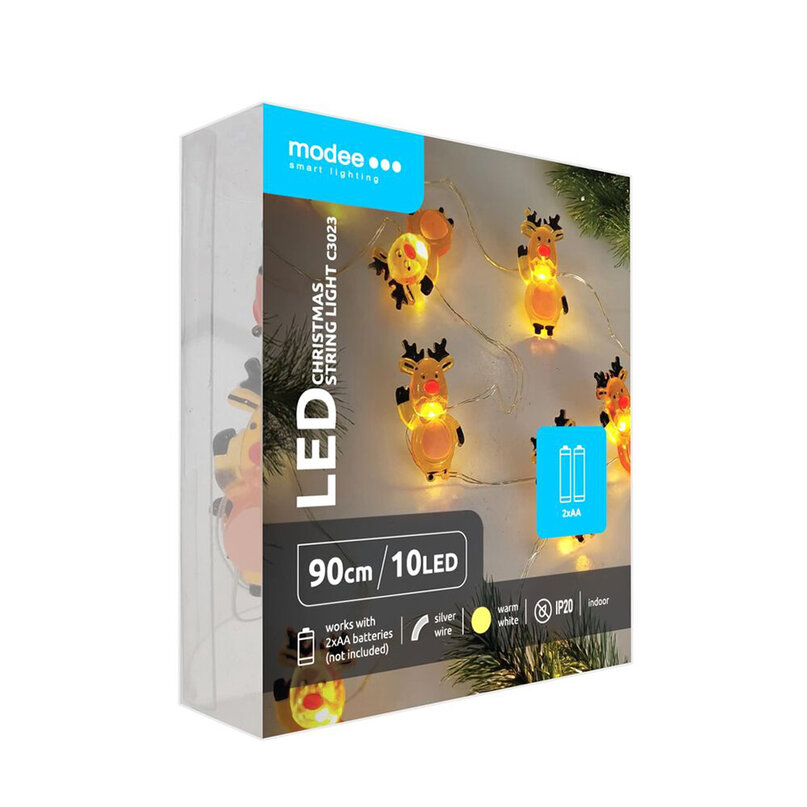 Modee Lighting LED dekorácia 10 LED 90cm sobík 2xAA batérie