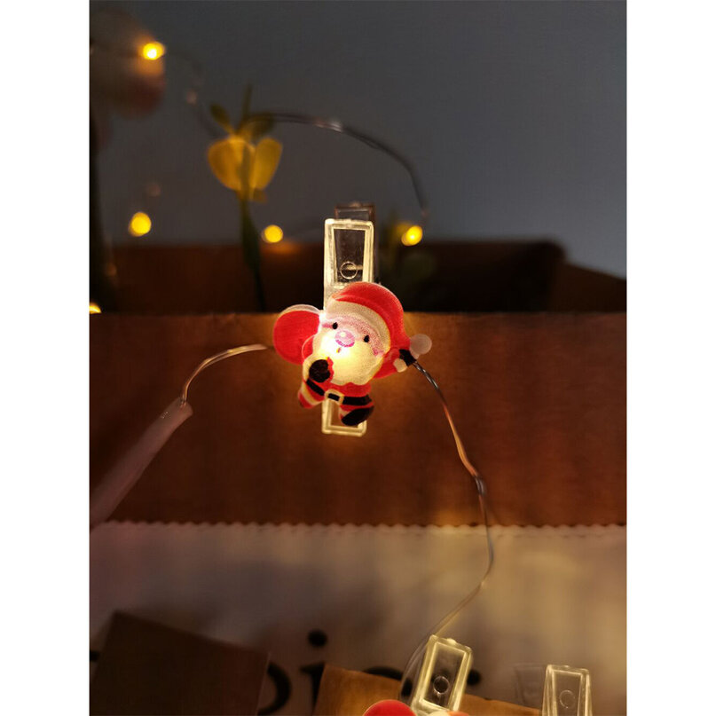 Modee Lighting LED dekorácia 10 LED 90cm štipce mikuláš 2xAA batérie