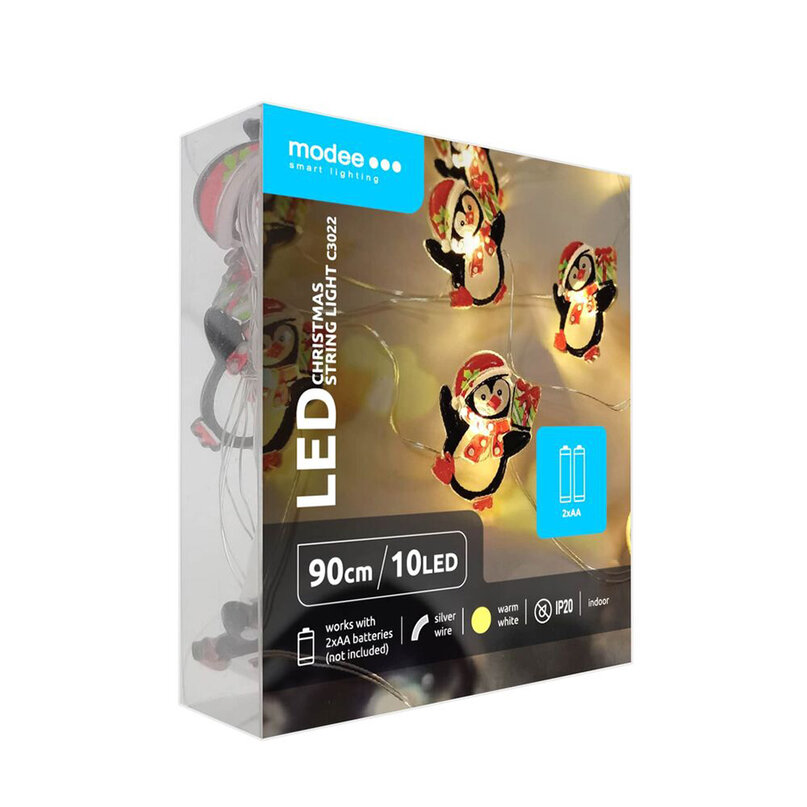 Modee Lighting LED dekorácia 10 LED 90cm tučniak 2xAA batérie
