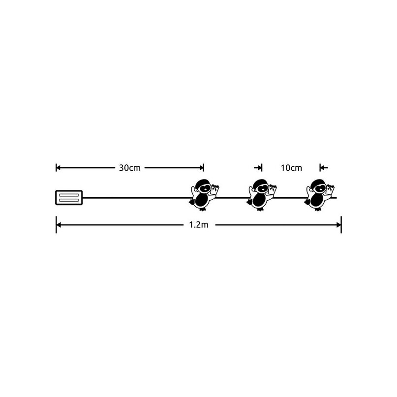 Modee Lighting LED dekorácia 10 LED 90cm tučniak 2xAA batérie