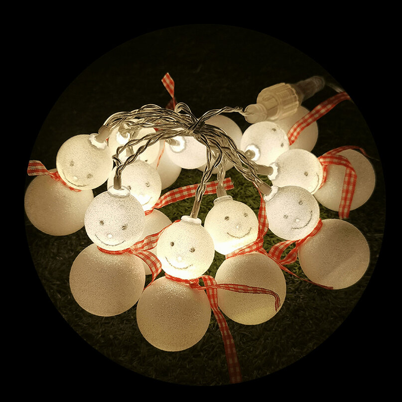 Modee Lighting LED vianočná reťaz 10 LED 1,35m 2xAA teplá biela snehuliaci
