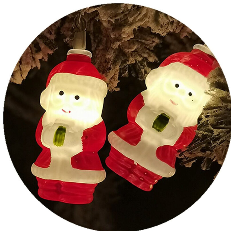 Modee Lighting LED vianočná reťaz 10 LED 1,35m 3xAA teplá biela mikuláš