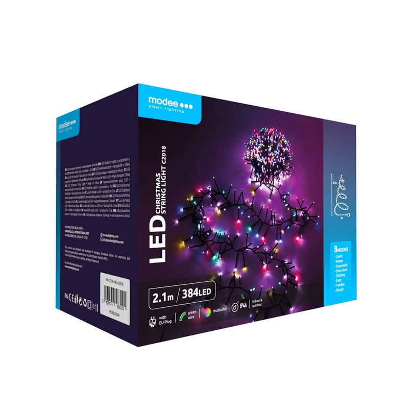 Modee Lighting LED vianočná reťaz 384 LED 2,1m multicolor