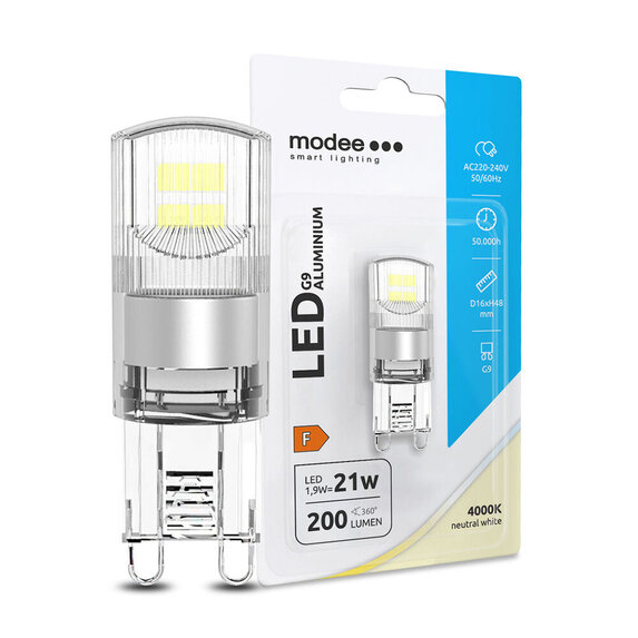 Modee Lighting LED žiarovka G9 hliník 1,9W 4000K