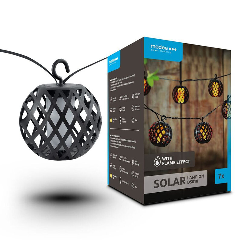 Modee solárne svietidlo DS018 lampiony 7ks, 4,8 m
