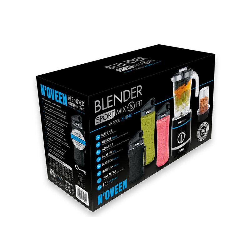 NOVEEN Sport Mix & Fit SB2000 Xline smoothie mixér čierny