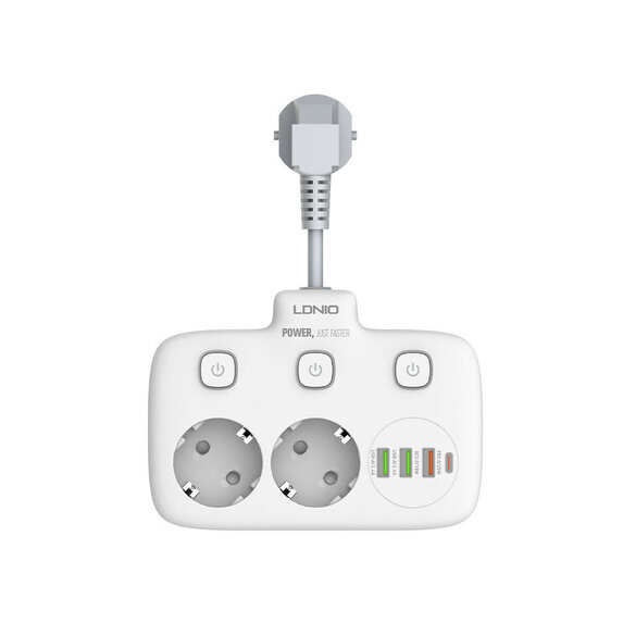 Predlžovací kábel LDNIO SE2435 2xAC, 3xUSB 2500W