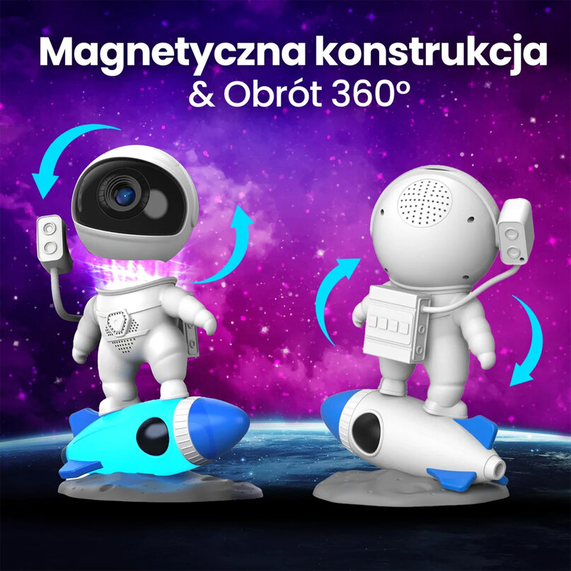 Projektor hviezdnej oblohy Astronaut s raketou