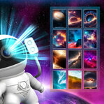 Projektor hviezdnej oblohy Astronaut s raketou