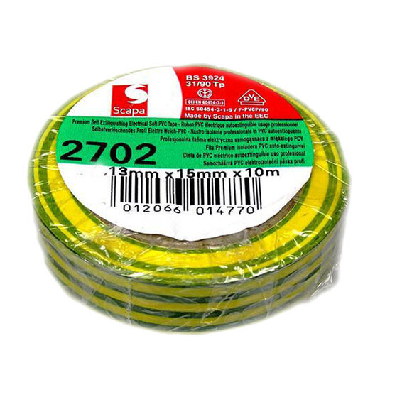 SCAPA izolačná páska zeleno - žltá 15 mm/10 m