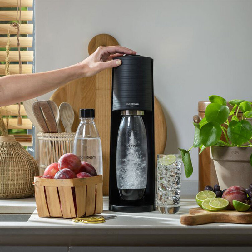 SodaStream Terra Black + 1l fľaša + bombička čierna