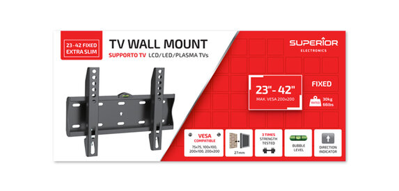 Superior držiak na TV 23-42“ Fixed Extra Slim