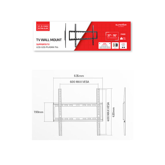 Superior držiak na TV 37-70“ Fixed Extra Slim