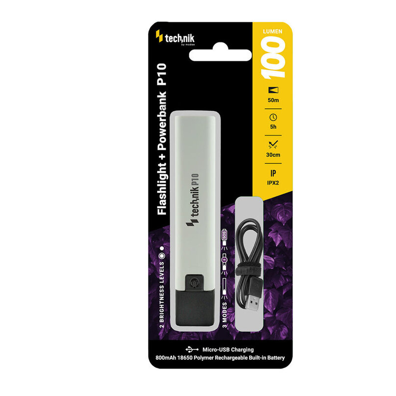 Technik Flashlight P10 baterka 100 lumenov + powerbanka
