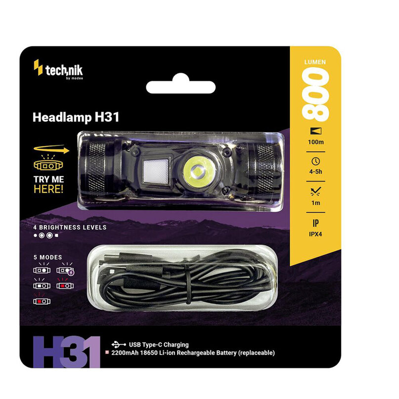 Technik H31 čelovka 1x18650 SST20