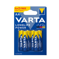 VARTA LONG LIFE POWER alkalické batérie 4+2ks AA