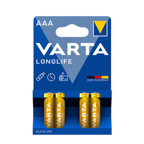VARTA LONGLIFE alkalické batérie 4ks AAA