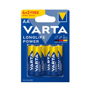 VARTA LONGLIFE POWER alkalické batérie 4+2ks AA