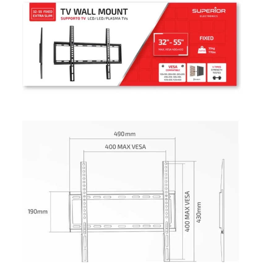 Superior držiak na TV 32-55" Fixed Extra Slim