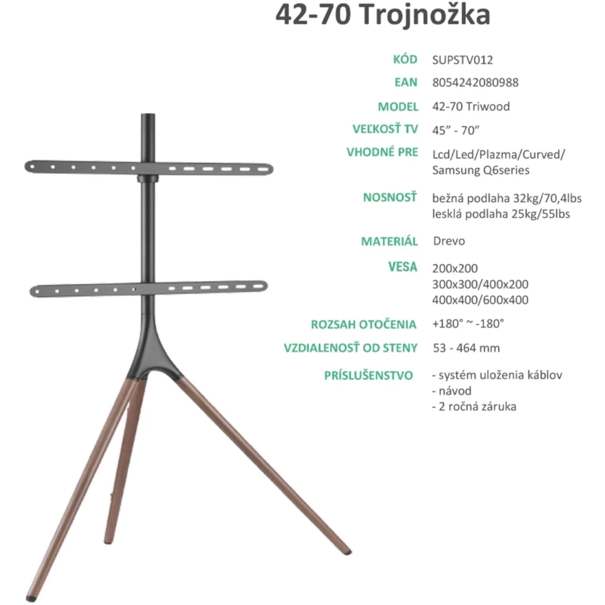 Superior držiak na TV 42-70" Triwood