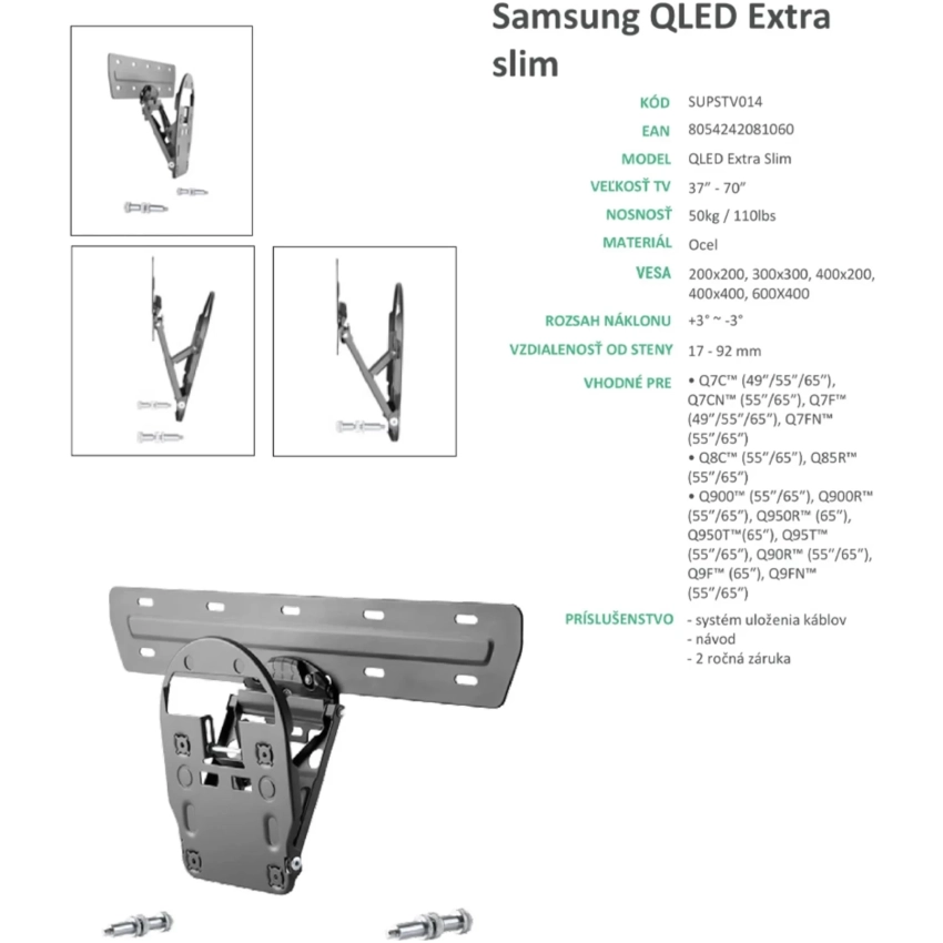 Superior držiak na TV 49-65" QLED Tilt Extra Slim
