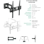 Superior držiak na TV 32-55" Full Motion Extra Slim